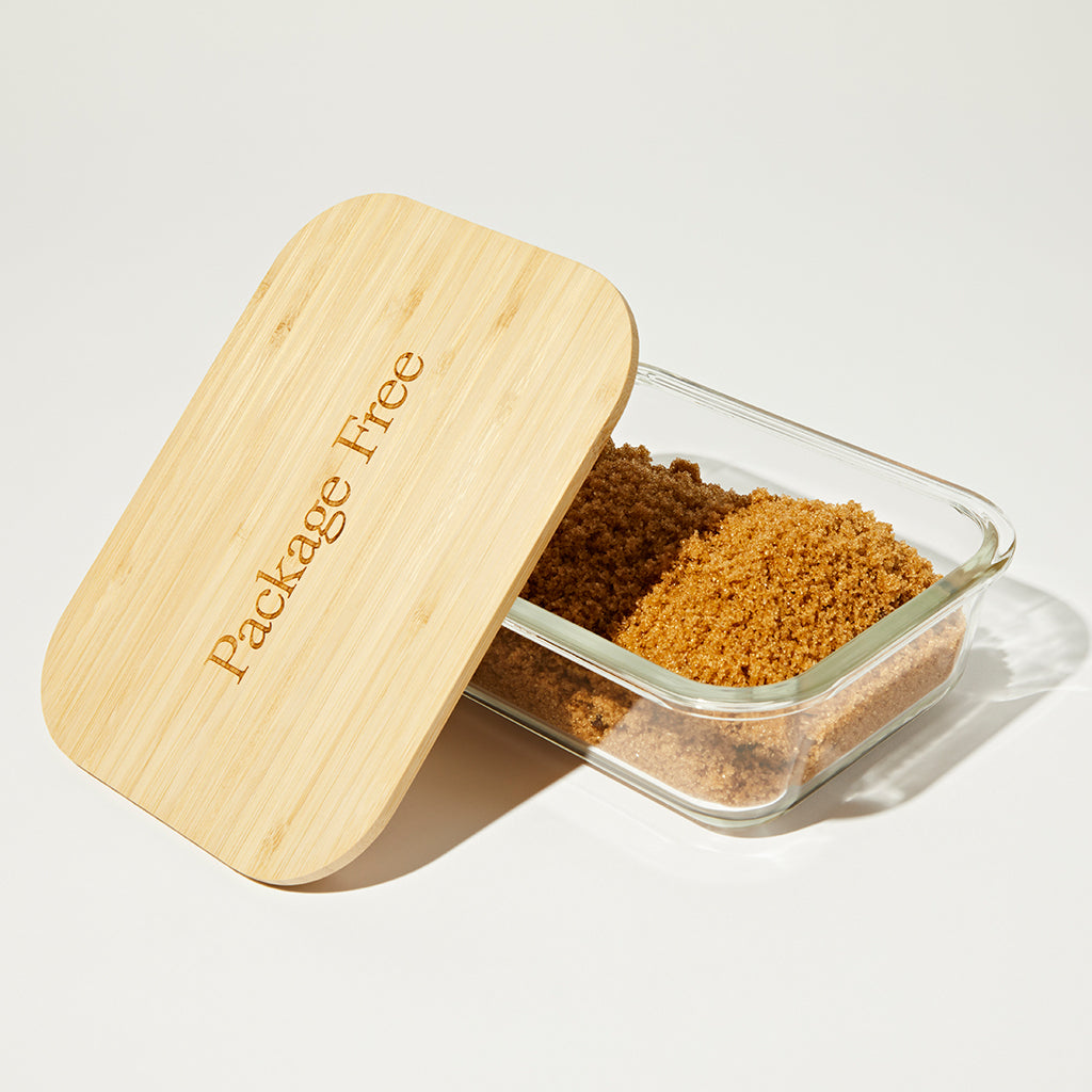 Glass and Bamboo Food Container
