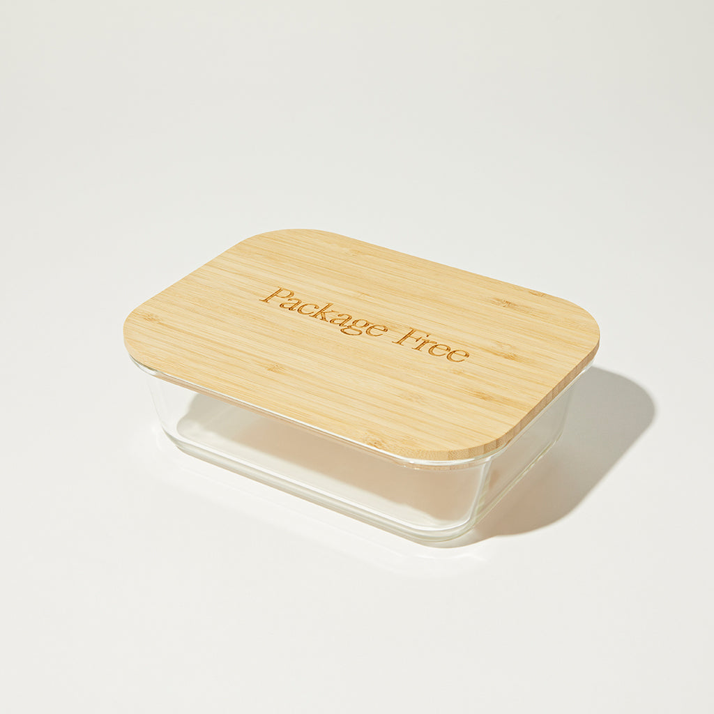 Glass and Bamboo Food Container