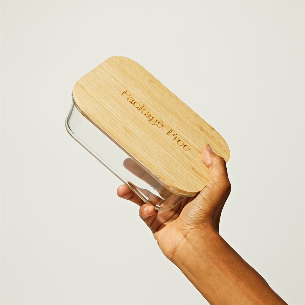 Glass and Bamboo Food Container