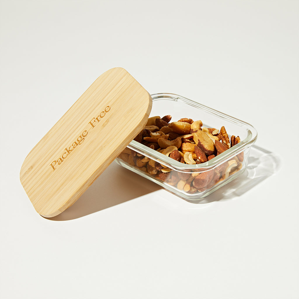 Glass and Bamboo Food Container