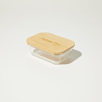 Glass and Bamboo Food Container
