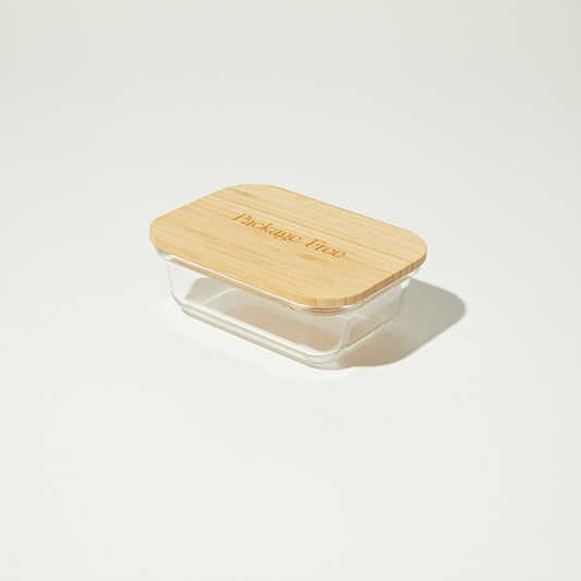 Glass and Bamboo Food Container