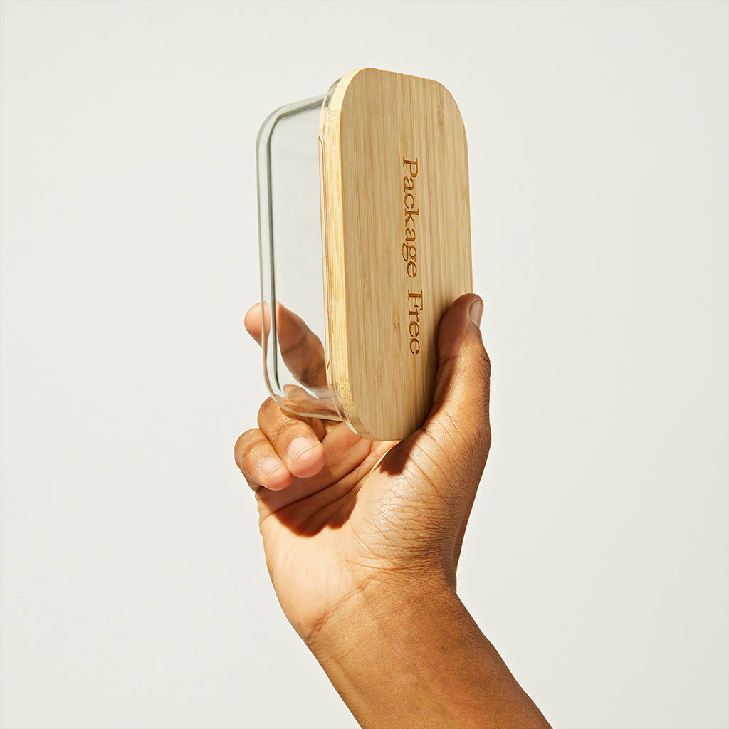 Glass and Bamboo Food Container
