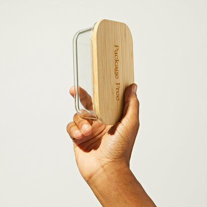 Glass and Bamboo Food Container