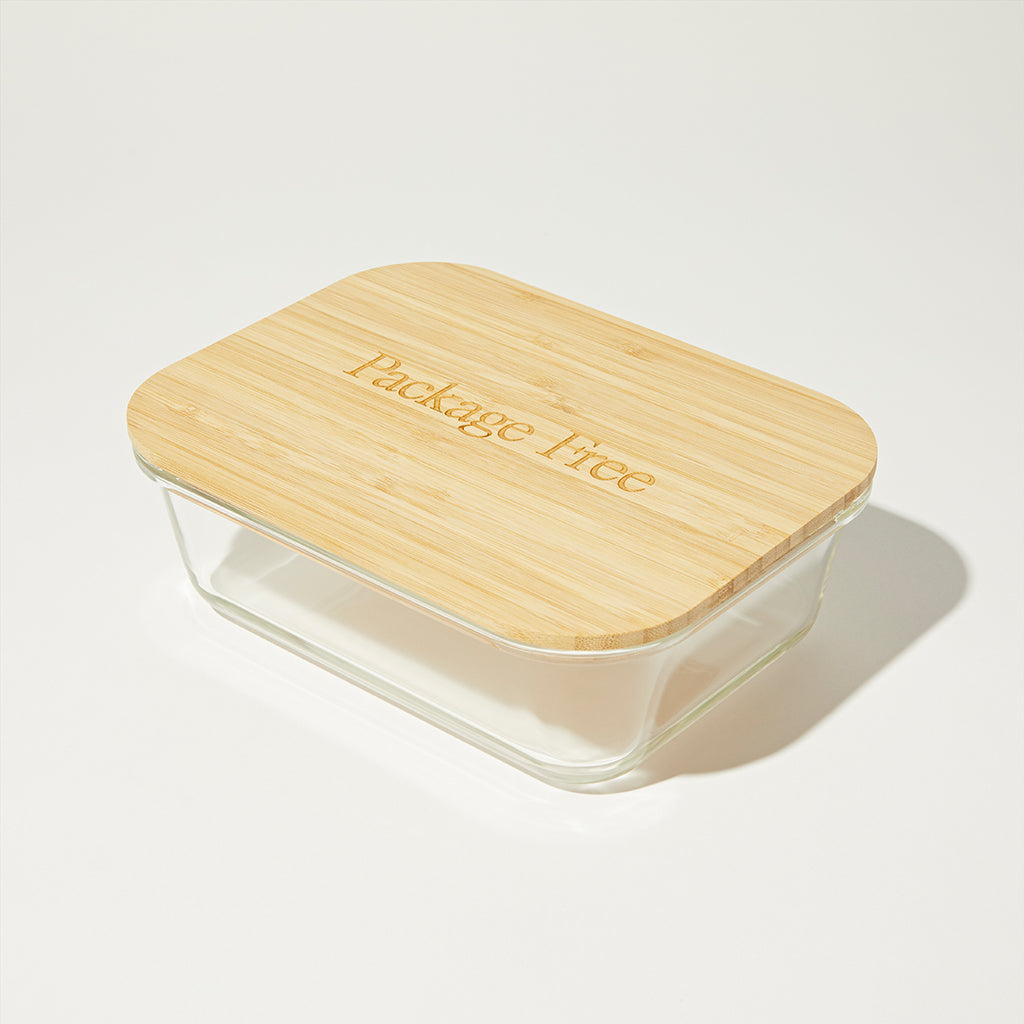 Glass and Bamboo Food Container