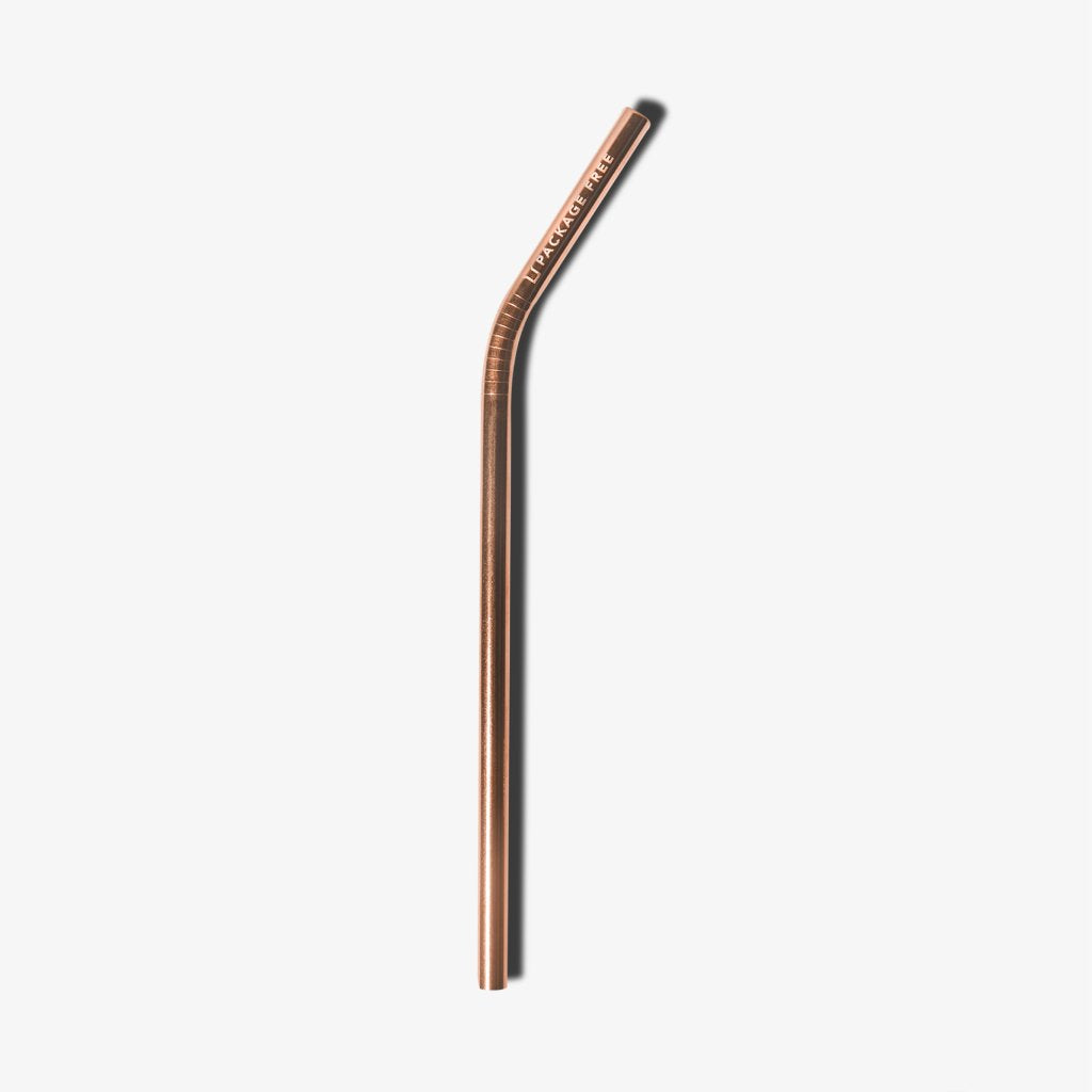 Package Free Stainless Steel Straw 8.5" Bent