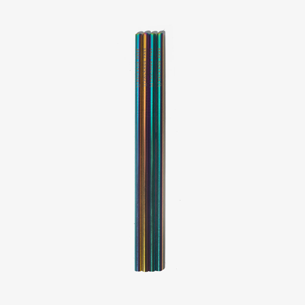 Package Free Stainless Steel Straight Straw 10.5" - 4 Pack